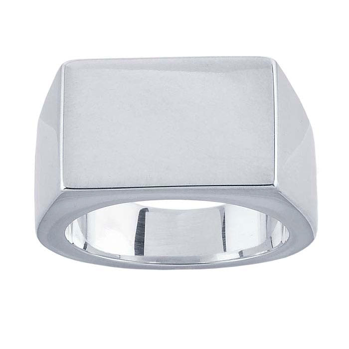 Sterling Silver 16 x 11mm Rectangle Signet Ring