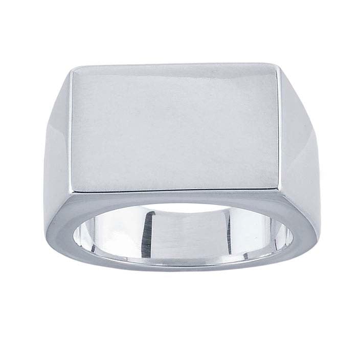 Sterling Silver 16 x 11mm Rectangle Signet Ring