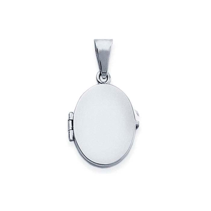 Sterling Silver Flat Oval Photo Locket Pendant