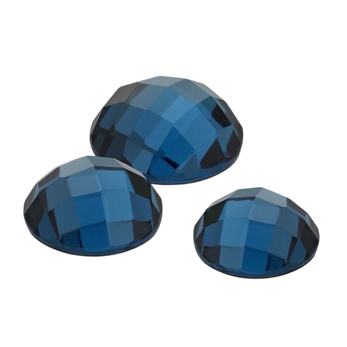 Blue CZ Round Rose-Cut Cabochon