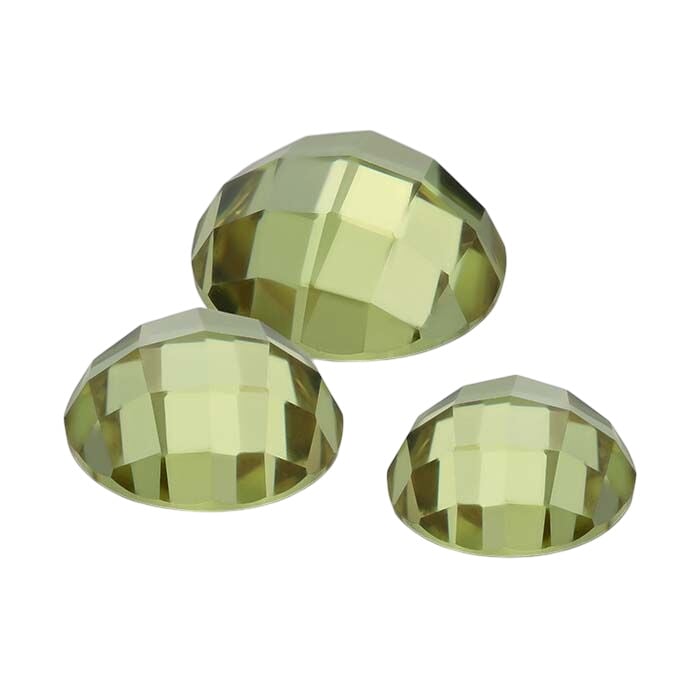 Green CZ Round Rose-Cut Cabochon