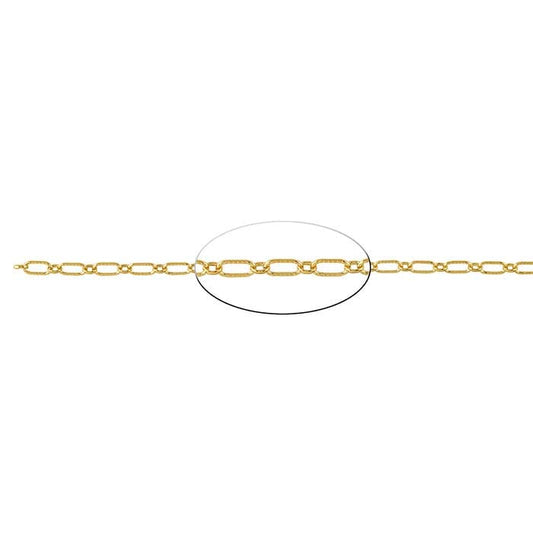 14/20 Yellow Gold-Filled Patterned Long & Short Chain