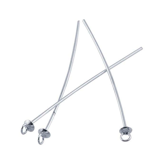 Sterling Silver 38.1mm Eye Pin with Cup, 1/2-Hard