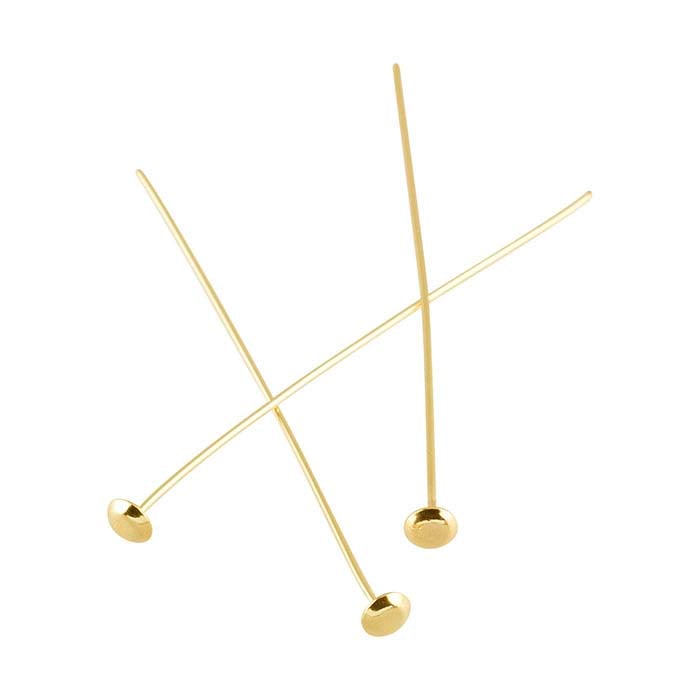 14/20 Yellow Gold-Filled Domed Head Pin, 0.51mm, 1/2-Hard