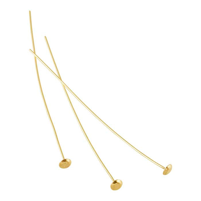 14/20 Yellow Gold-Filled Domed Head Pin, 0.51mm, 1/2-Hard