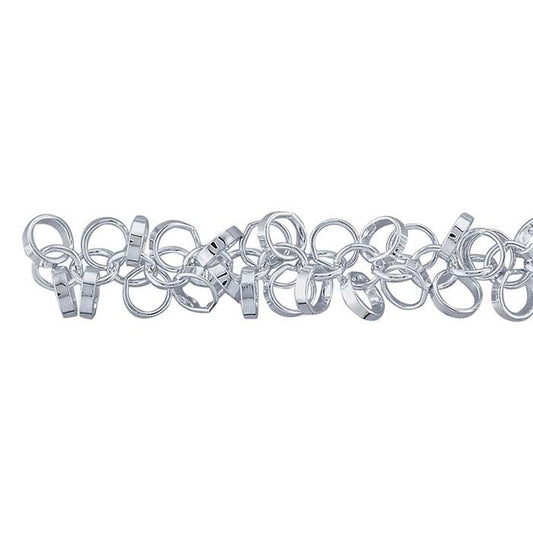 Sterling Silver Large Flat & Round Wire Ringlet Chain, By the Foot
