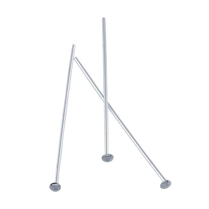 Sterling Silver Domed Head Pin, 0.51mm, 3/4-Hard