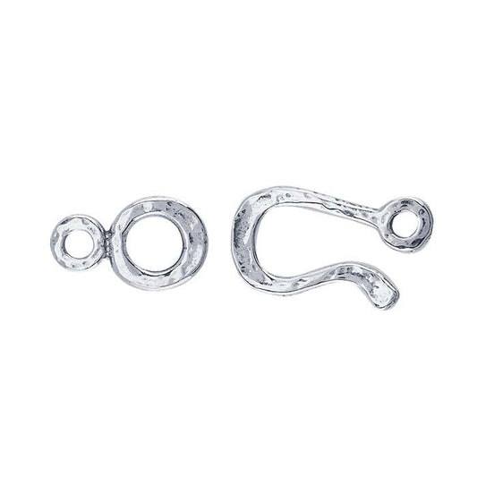 Sterling Silver 32 x 12mm ered Hook & Eye Clasp
