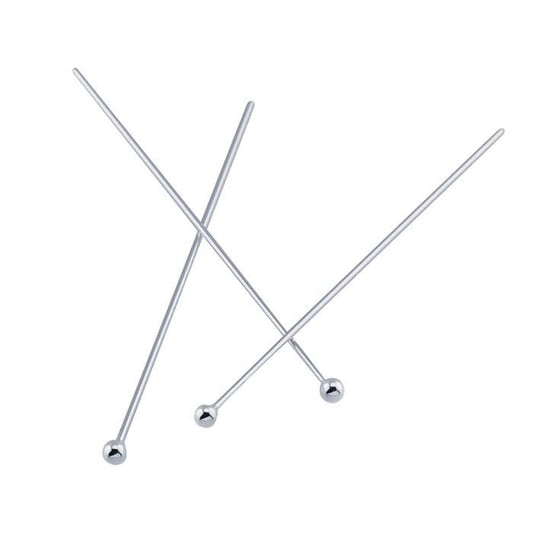 Sterling Silver Ball Head Pin, 0.51mm, 3/4-Hard