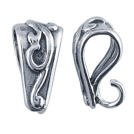 Sterling Silver Swirl Design Bail with Ring