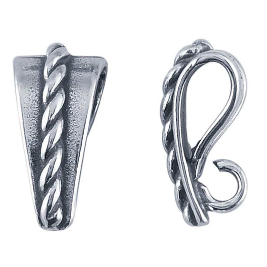 Sterling Silver Rope Design Bail with Ring