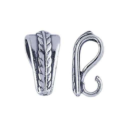 Sterling Silver Leaf Design Bail with Ring