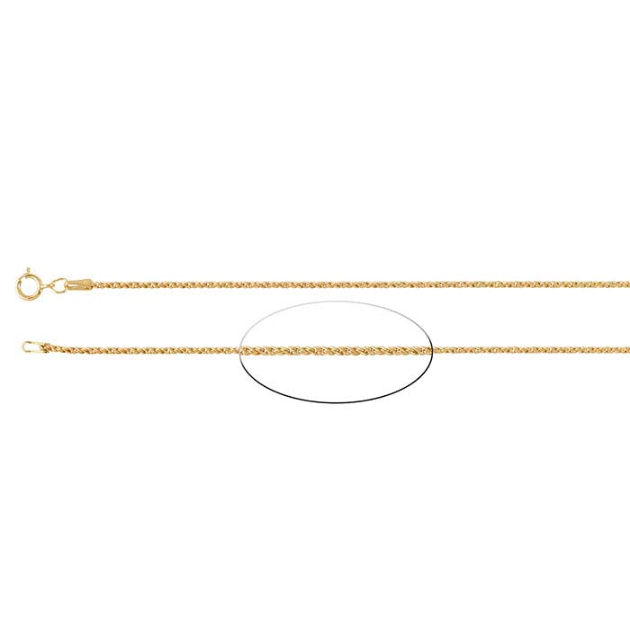 14/20 Yellow Gold-Filled Reverse Rope Chain