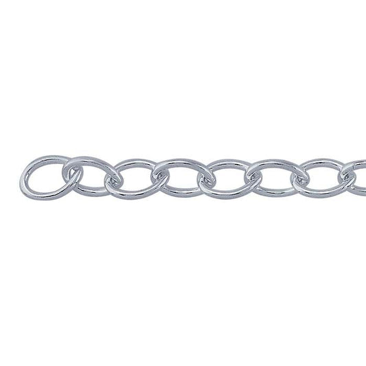 Sterling Silver 3.7mm Oval Cable Chain, By the Foot