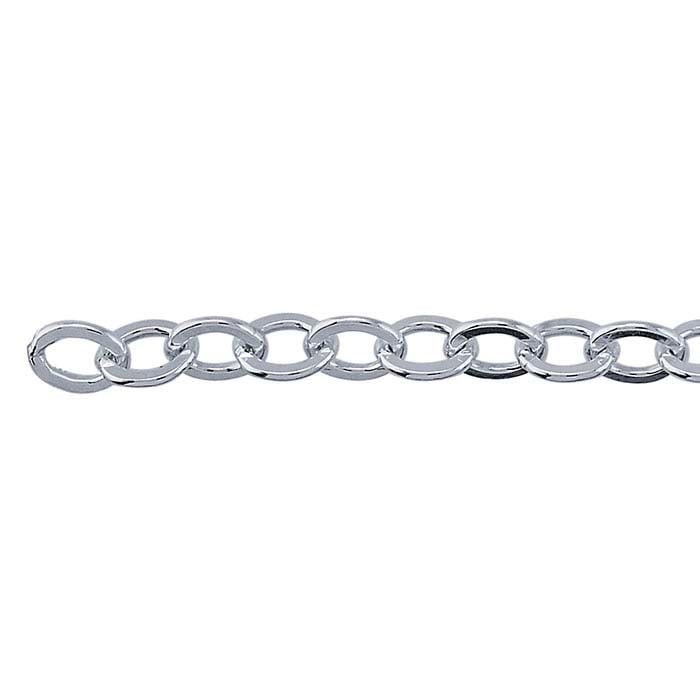 Sterling Silver Flat Oval Cable Chain