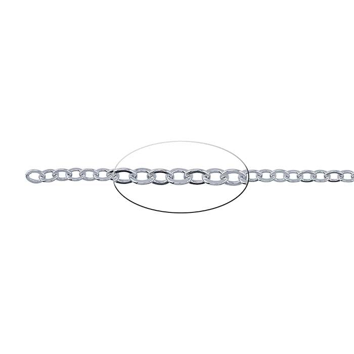 Sterling Silver Flat Oval Cable Chain