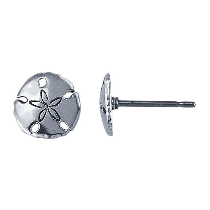 Sterling Silber Sand Dollar Post Ohrring