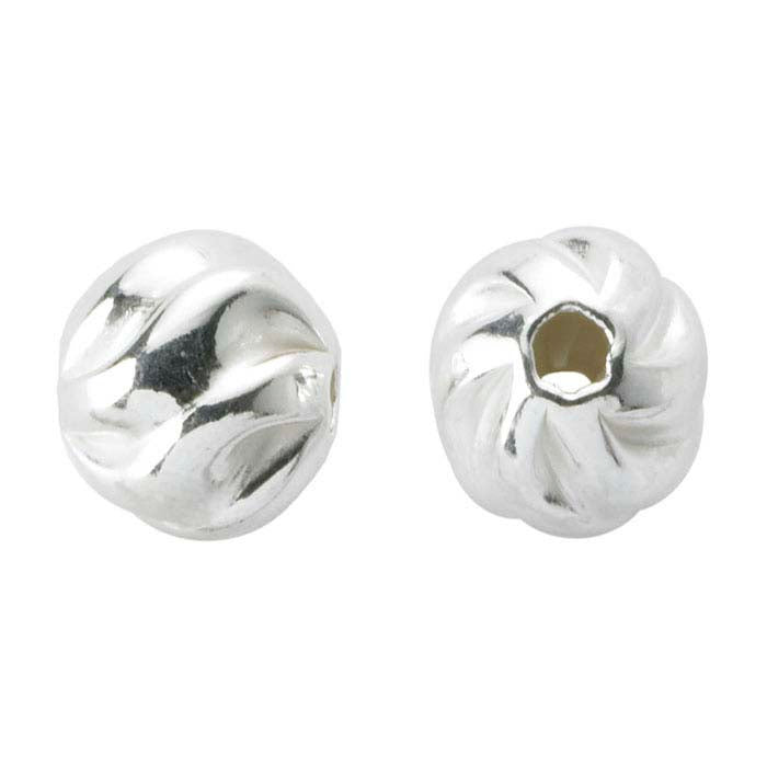 Sterling Silber 8mm Runde Twist Perle