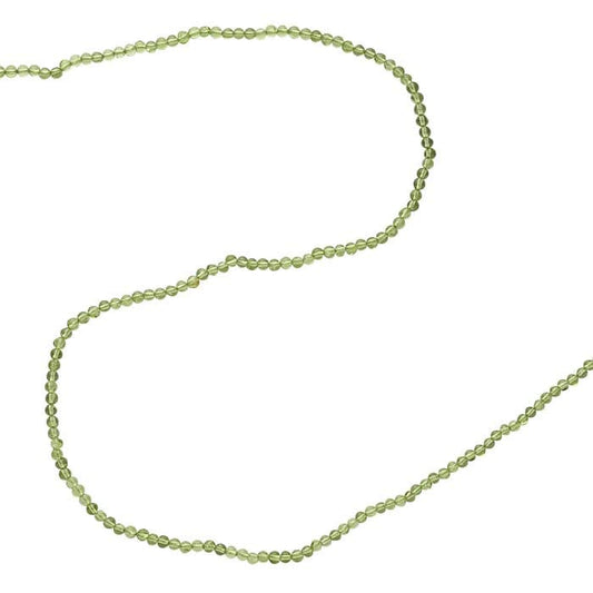 Premium Peridot 3mm Round Bead Strand