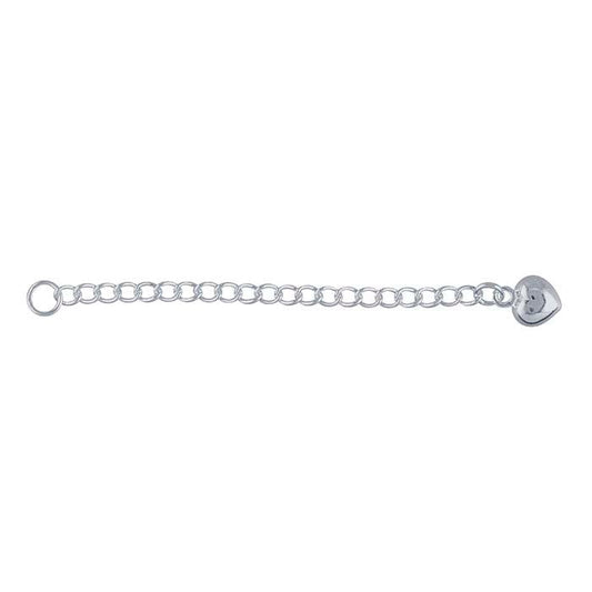 Sterling Silver Curb Heart-Accented Chain Extender