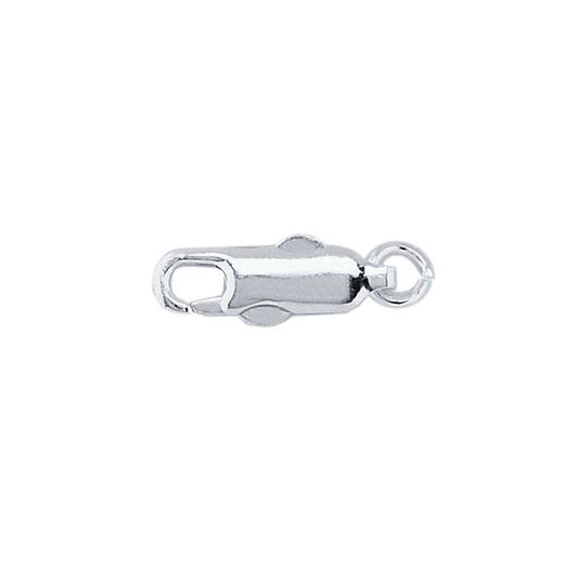 Ovaler Doppeldruck-Karabinerverschluss aus Sterlingsilber, 15,5 x 5 mm, mit offenem Ring