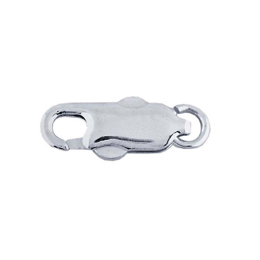 Ovaler Doppeldruck-Karabinerverschluss aus Sterlingsilber mit offenem Ring, 19 x 6,7 mm