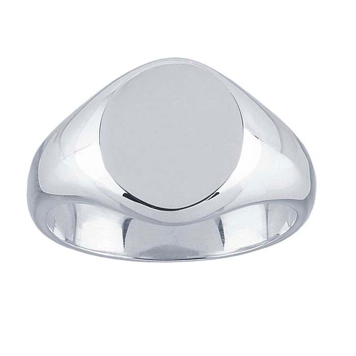 Sterling Silver 11 x 9mm Oval Signet Ring