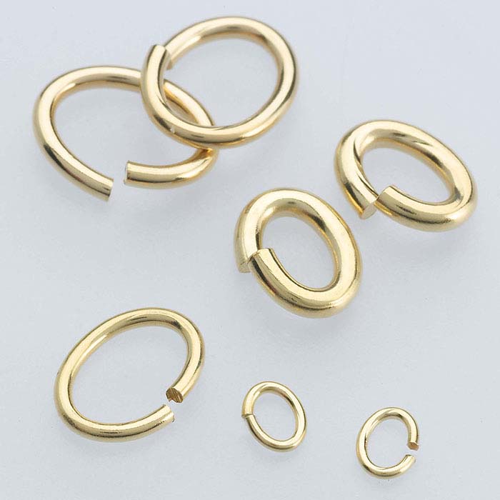 14/20 Guldpläterad Oval Hoppring 3 x 2 mm
