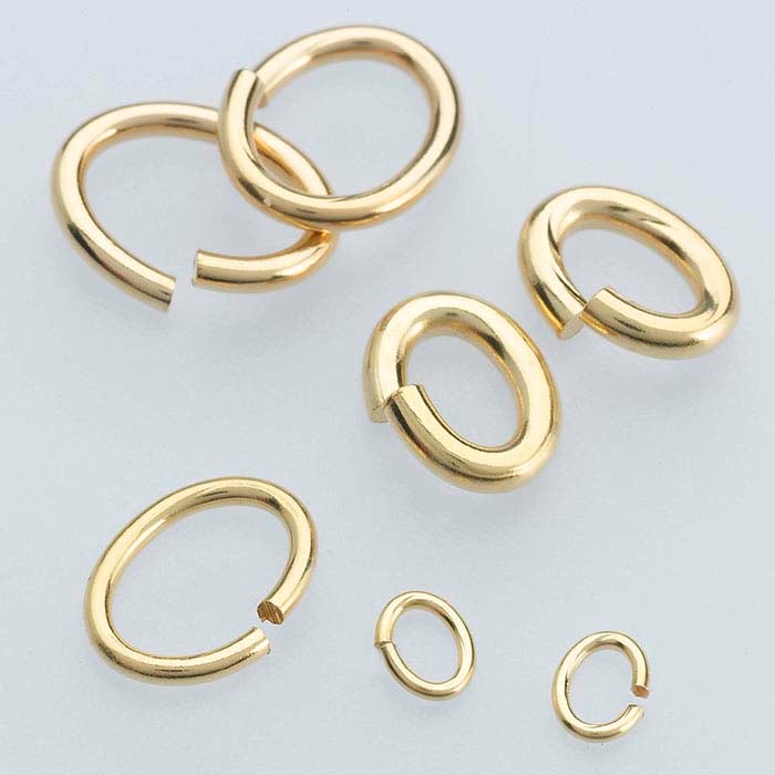 Anello di giunzione ovale 14/20 in oro giallo riempito 3,4 x 2,4 mm