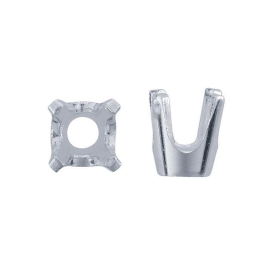 Sterling Silber 3mm Runde Low-Base 4-Prong Fassung