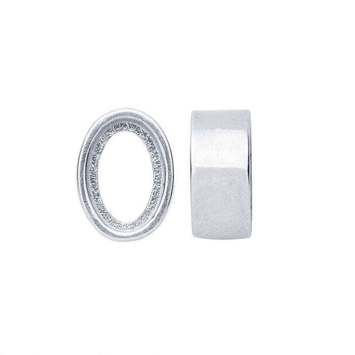 Sterling Silver Oval Tube Bezel Setting