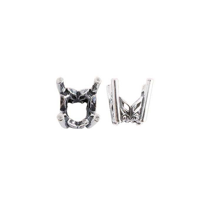 Sterling Silver 8mm Round Pre-Notched Legendary™ Fancy 4-Prong Setting