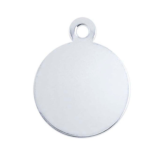 Sterling Silver Round Disc Charm