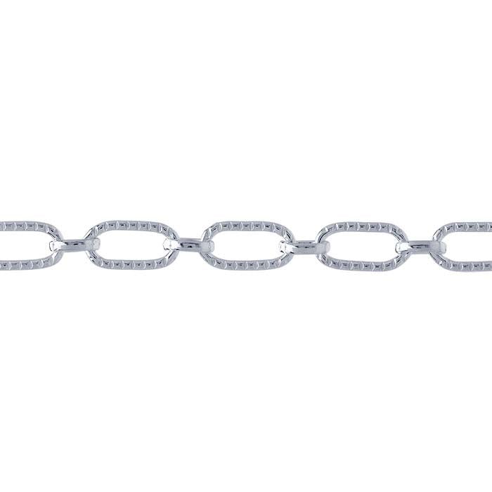 Sterling Silver Patterned Long & Short Chain
