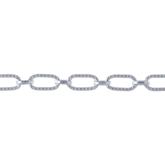 Sterling Silver Patterned Long & Short Chain