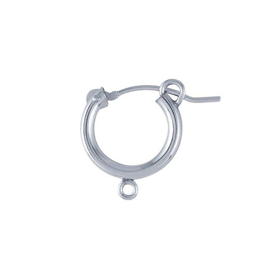 Sterling Silver 2mm Tubing Hoop Earring with Closed Ring