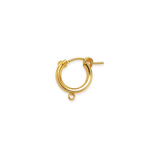 14/20 Yellow Gold-Filled 2mm Tubing Hoop Earring with Closed Ring
