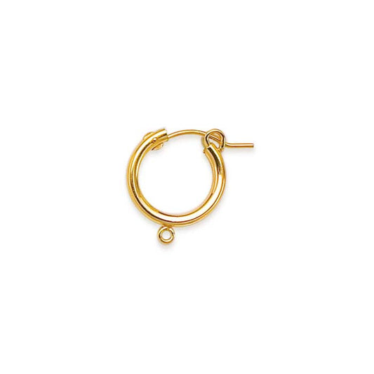 14/20 Yellow Gold-Filled 2mm Tubing Hoop Earring with Closed Ring