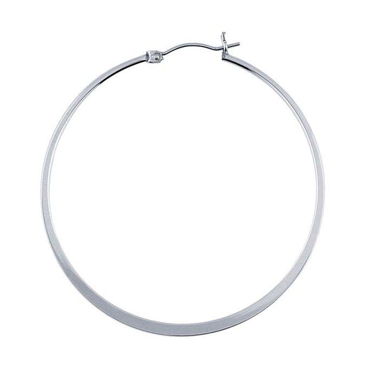 Creolen aus Sterlingsilber, 1,1 mm, mit flachem Mittelstück