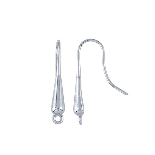 Sterling Silver Teardrop Ear Wire with Closed Ring