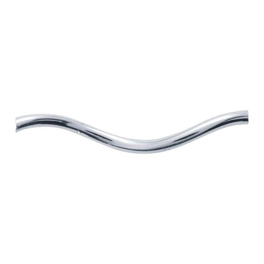 Sterling-hopea 17,4 x 1 mm putkimainen aaltoileva kaareva helmi