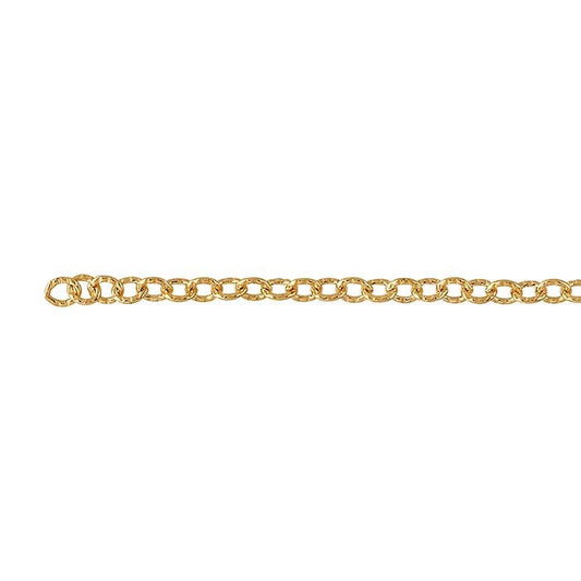 14/20 Yellow Gold-Filled Patterned Flat Oval Cable Chain
