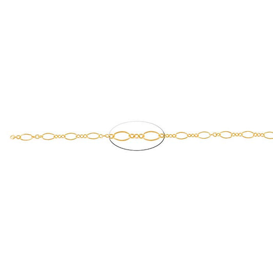 14/20 Yellow Gold-Filled 2.8mm Oval Long & Short Chain, By the Foot