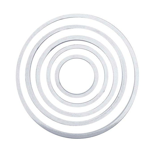 Konzentrisches, rundes Komponentenset aus Sterlingsilber mit Flachdraht