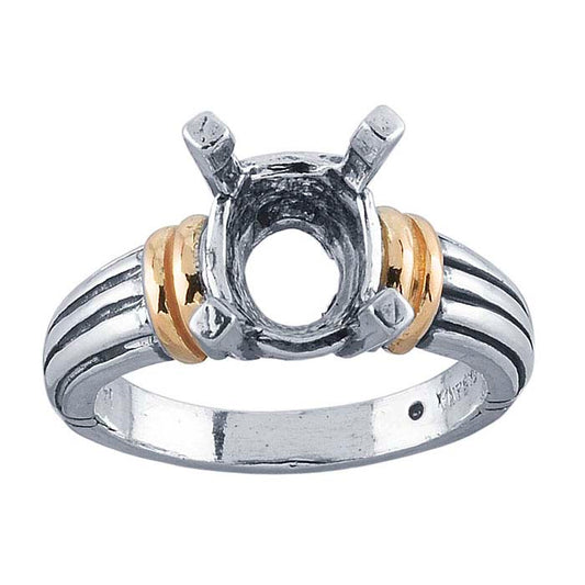 Sterling Silber 10 x 8 mm ovale vorgekerbte Ringfassung