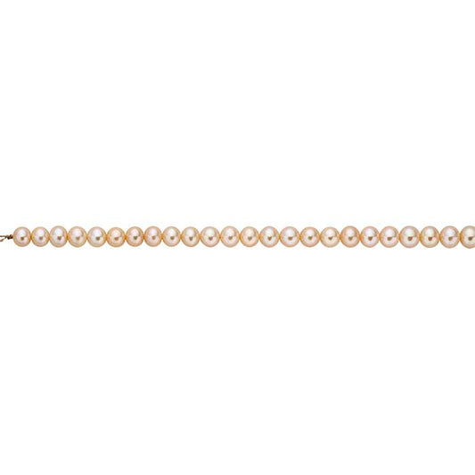 Süßwasser-Zuchtperlenstrang, rund, 6–6,5 mm, natürlicher Pfirsich, A-Qualität