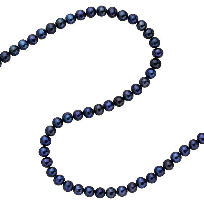 Freshwater Cultured Round Pearl Strands, Raven's Wing, A-Grade