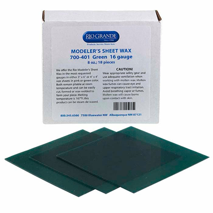 Modeler's Green Wax Sheets, 101.6mm x 101.6 mm