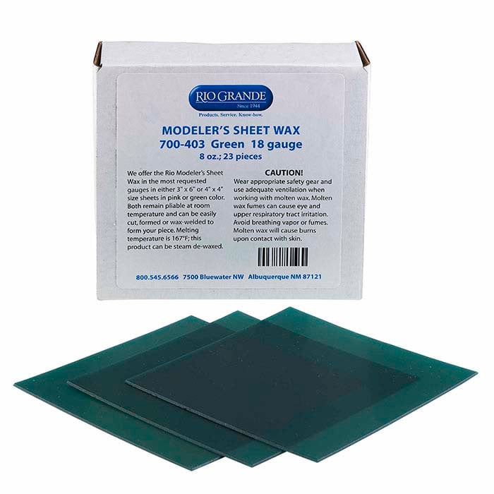 Modeler's Green Wax Sheets, 101.6mm x 101.6 mm