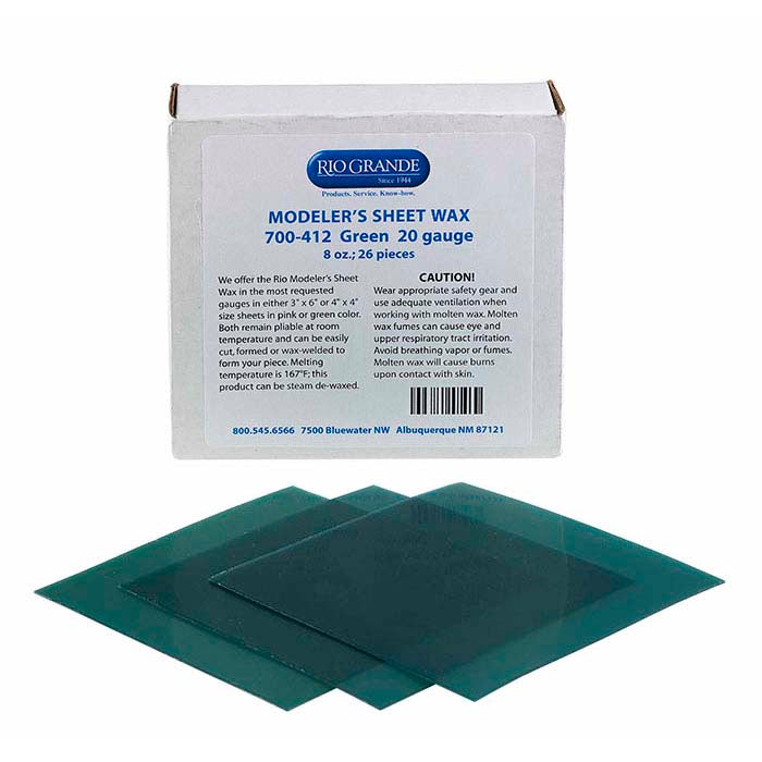 Modeler's Green Wax Sheets, 101.6mm x 101.6 mm